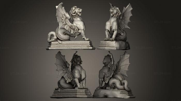 Статуэтки грифоны и драконы (STKG_0005) 3D модель для ЧПУ станка